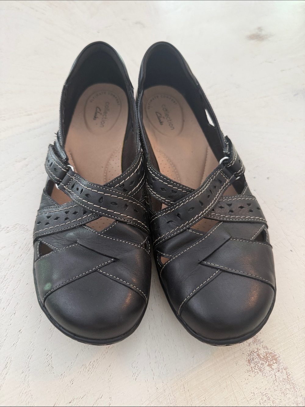 Clark’s Ashland Spin Q black leather slip on loafer shoes sz 9 - Picture 3 of 9